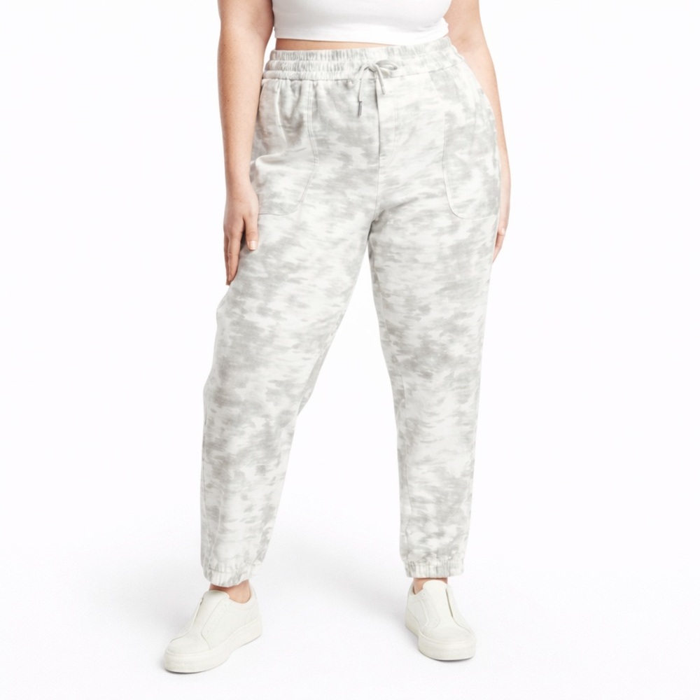 Athleta 2X Farallon Printed Jogger gray white 0566 camo tapered cotton 657547